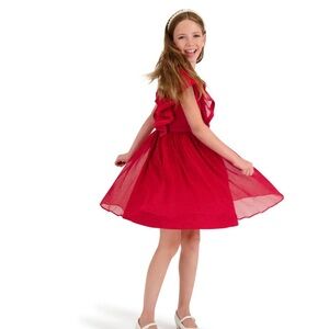 Vibrant Red Sleeveless Dress for Girls